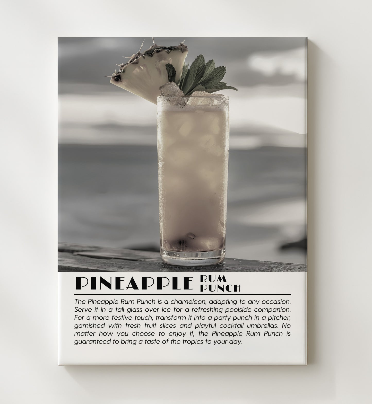 Pineapple Rum Punch Island Refreshment Drinks Defined Poster - 20x24 Canvas