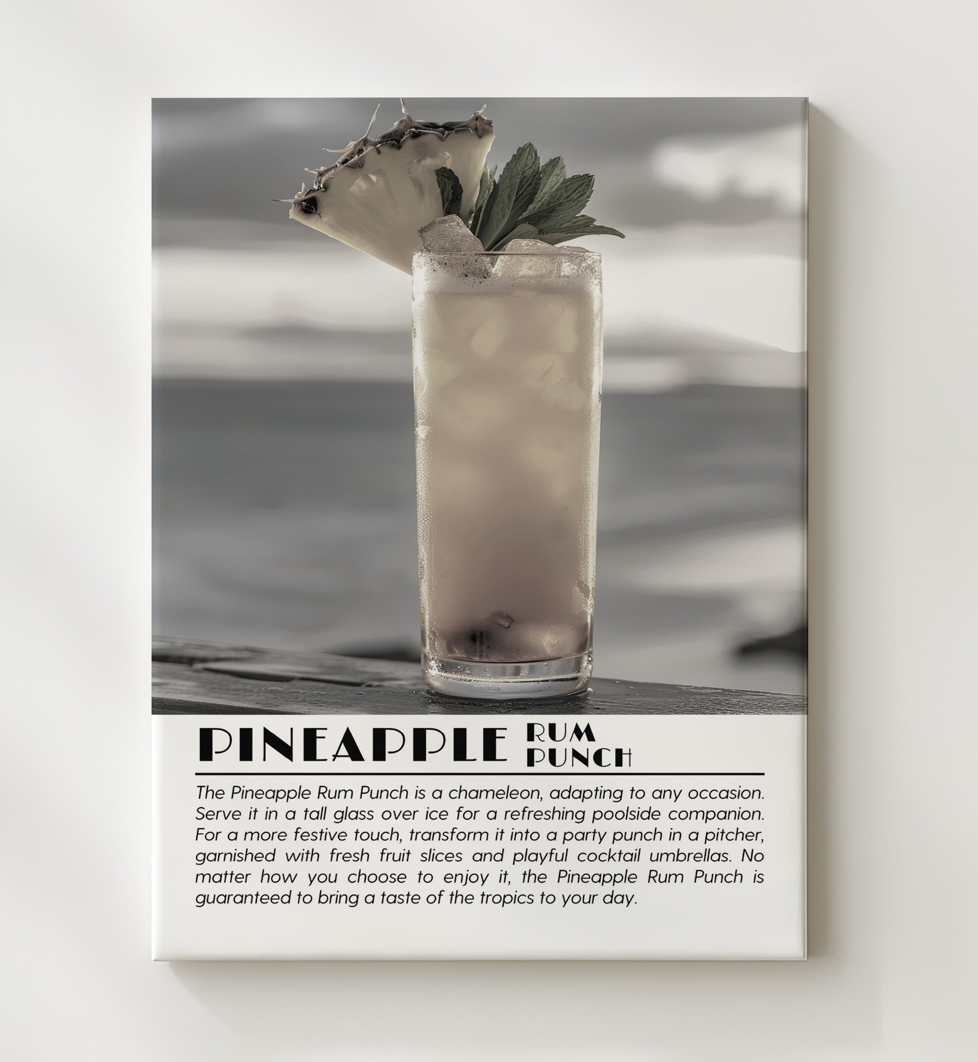 Pineapple Rum Punch Island Refreshment Drinks Defined Poster - 20x24 Canvas