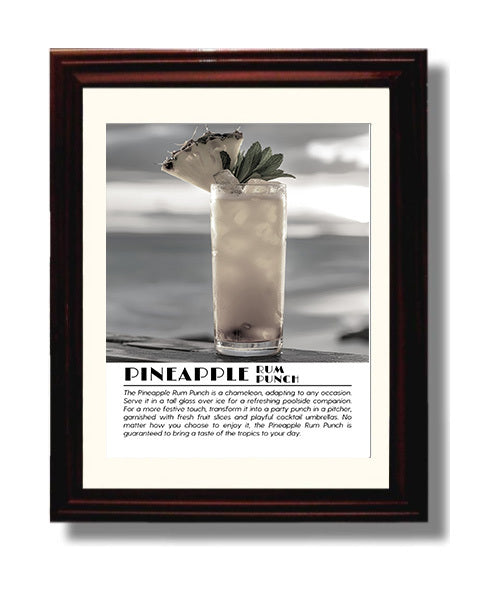 Pineapple Rum Punch Island Refreshment Drinks Defined Poster - 8x10 Beveled Frame