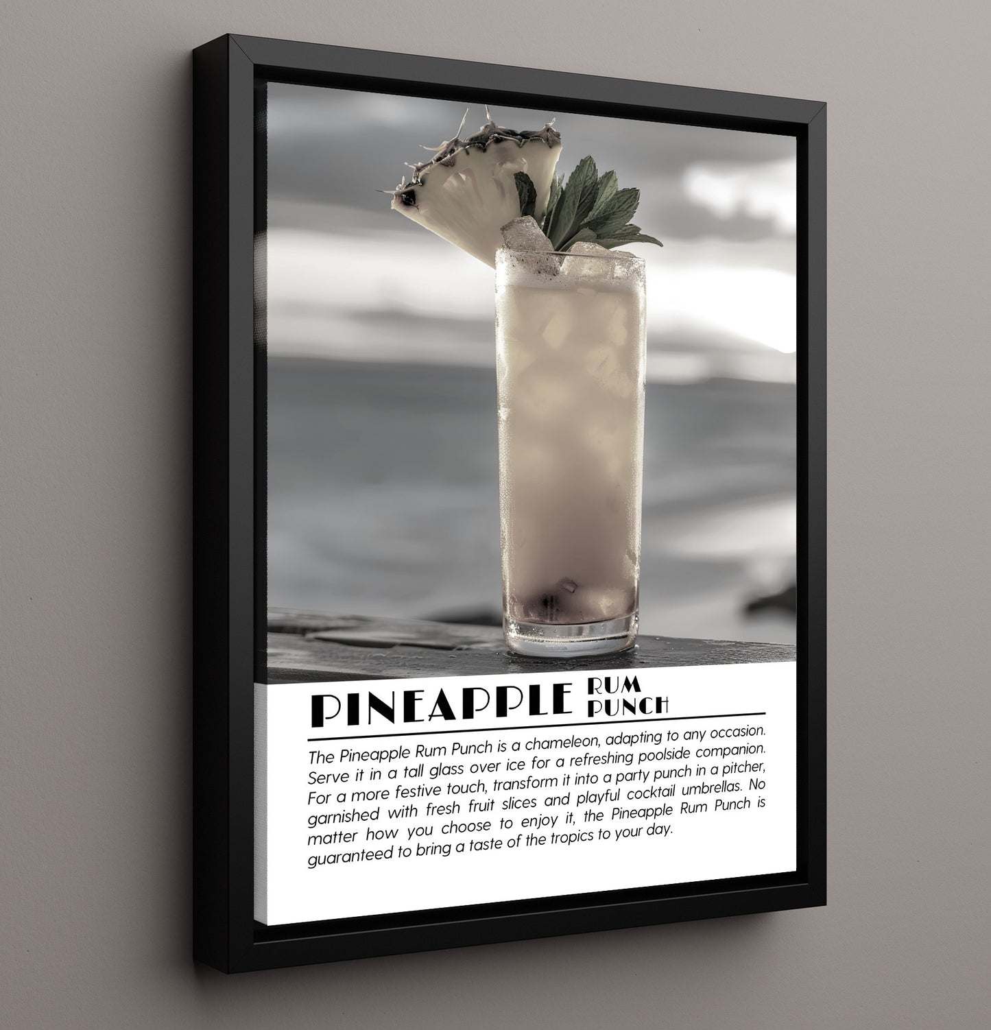 Pineapple Rum Punch Island Refreshment Drinks Defined Poster - 16x20 Framed Canvas