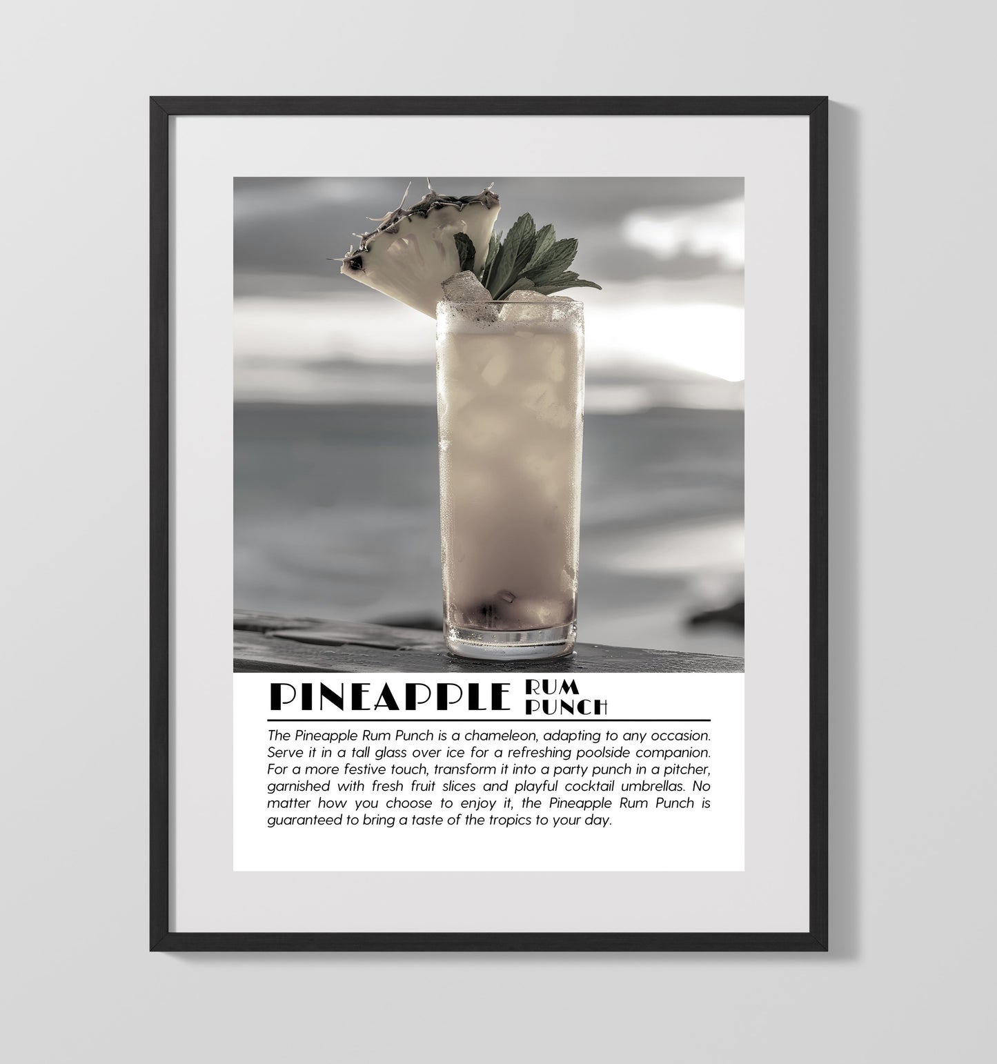 Pineapple Rum Punch Island Refreshment Drinks Defined Poster - 16x20 Gallery Frame