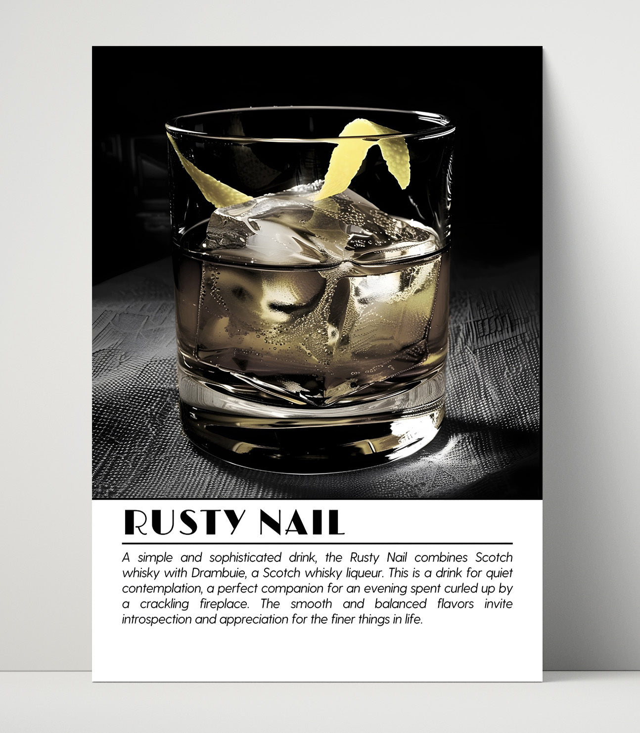 Rusty Nail Scotch Classic Drinks Defined Poster - 16x20 Unframed Print