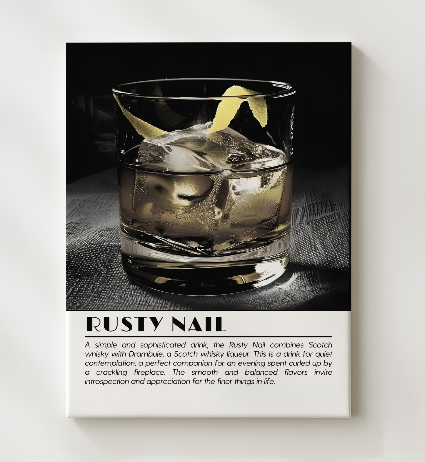 Rusty Nail Scotch Classic Drinks Defined Poster - 20x24 Canvas