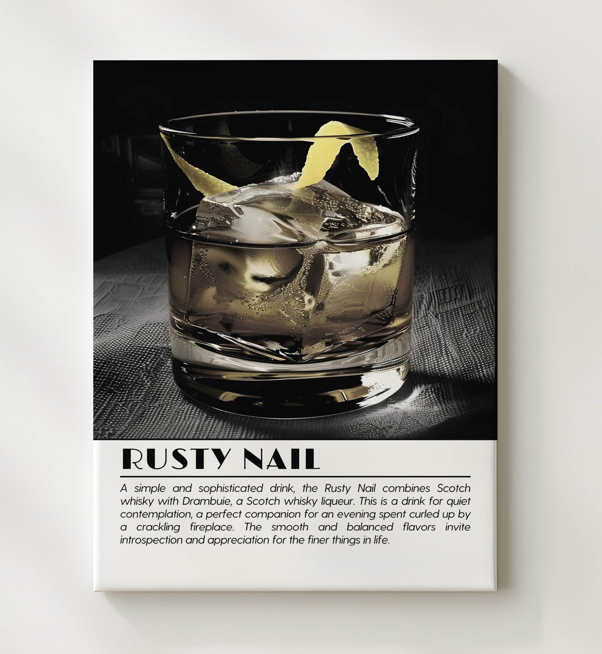 Rusty Nail Scotch Classic Drinks Defined Poster - 20x24 Canvas