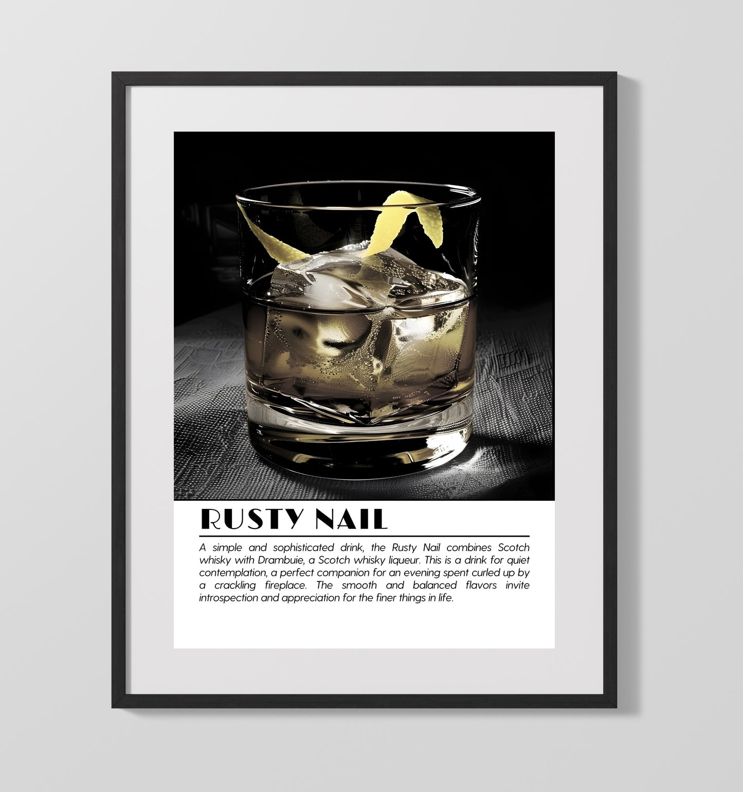 Rusty Nail Scotch Classic Drinks Defined Poster - 16x20 Gallery Frame
