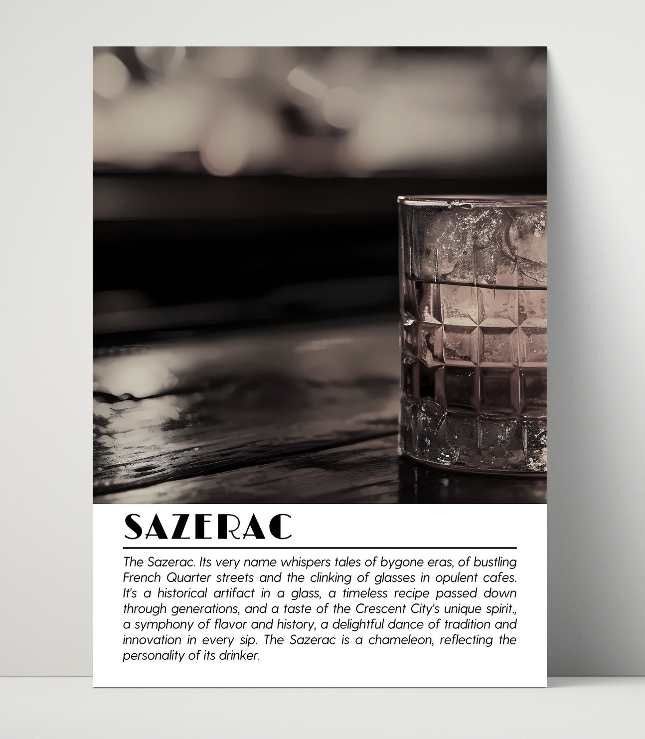 Sazerac New Orleans Classic Drinks Defined Poster - 16x20 Unframed Print