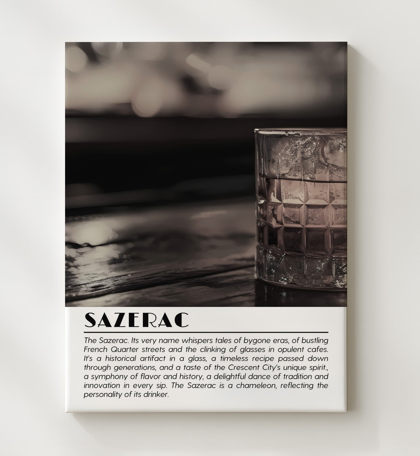 Sazerac New Orleans Classic Drinks Defined Poster - 20x24 Canvas