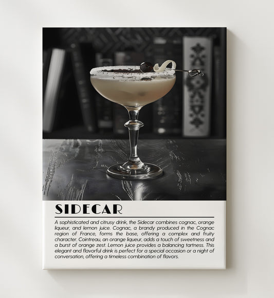 Sidecar - Cognac Classic 16x20 Canvas cocktail definition wall art