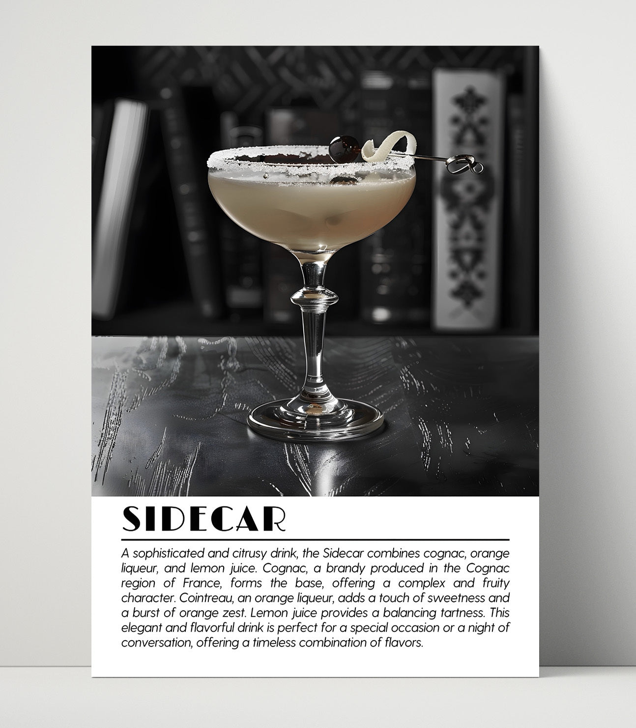 Sidecar Cognac Classic Drinks Defined Poster - 16x20 Unframed Print