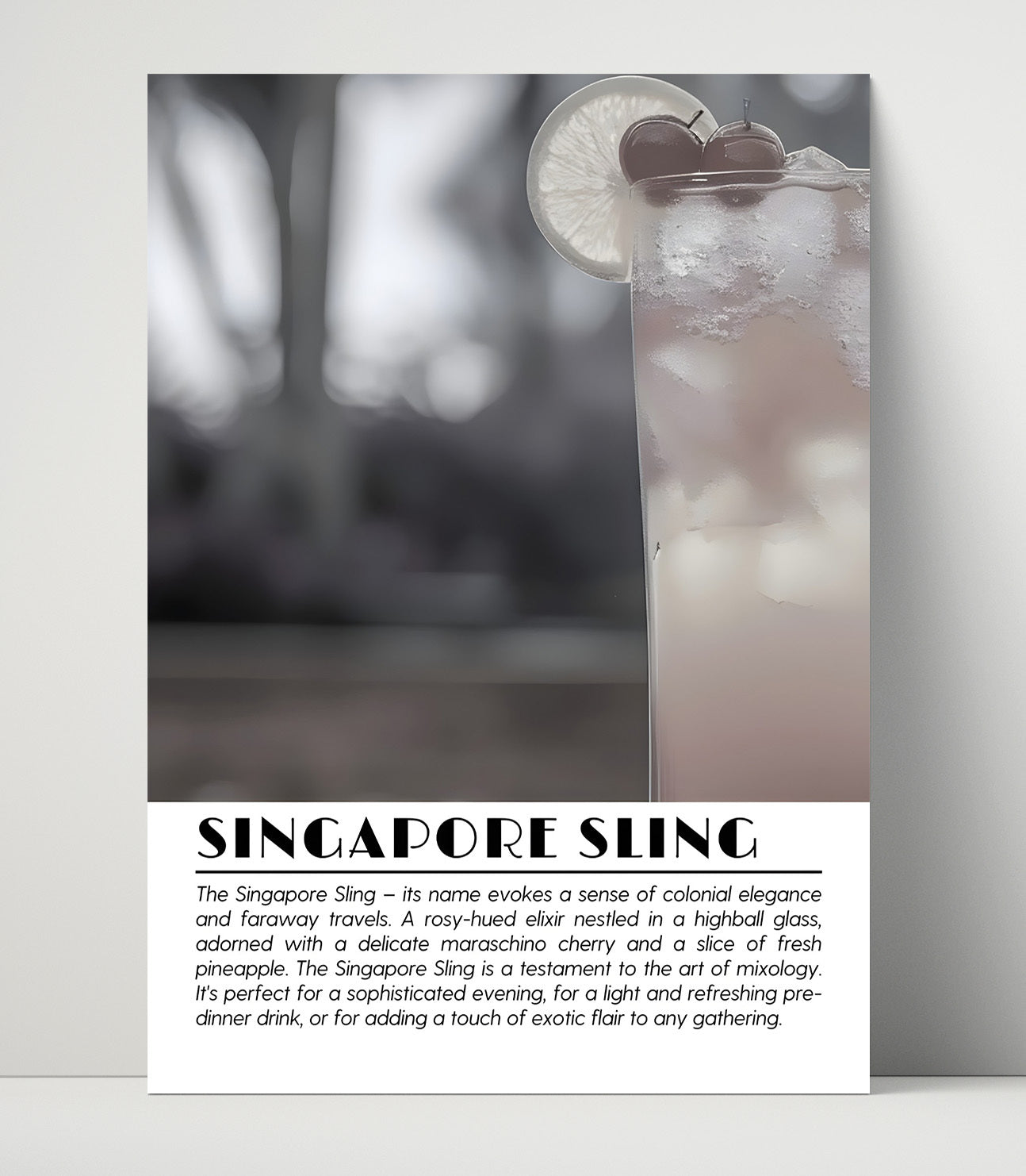 Singapore Sling Tropical Classic Drinks Defined Poster - 16x20 Unframed Print