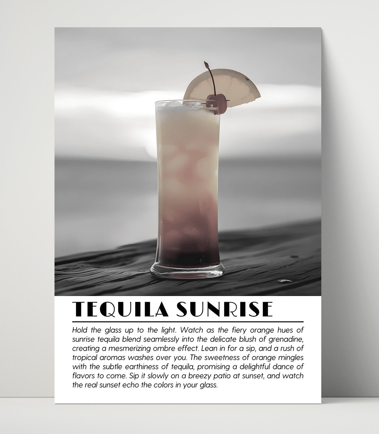 Tequila Sunrise Sunset Glow Drinks Defined Poster - 16x20 Unframed Print