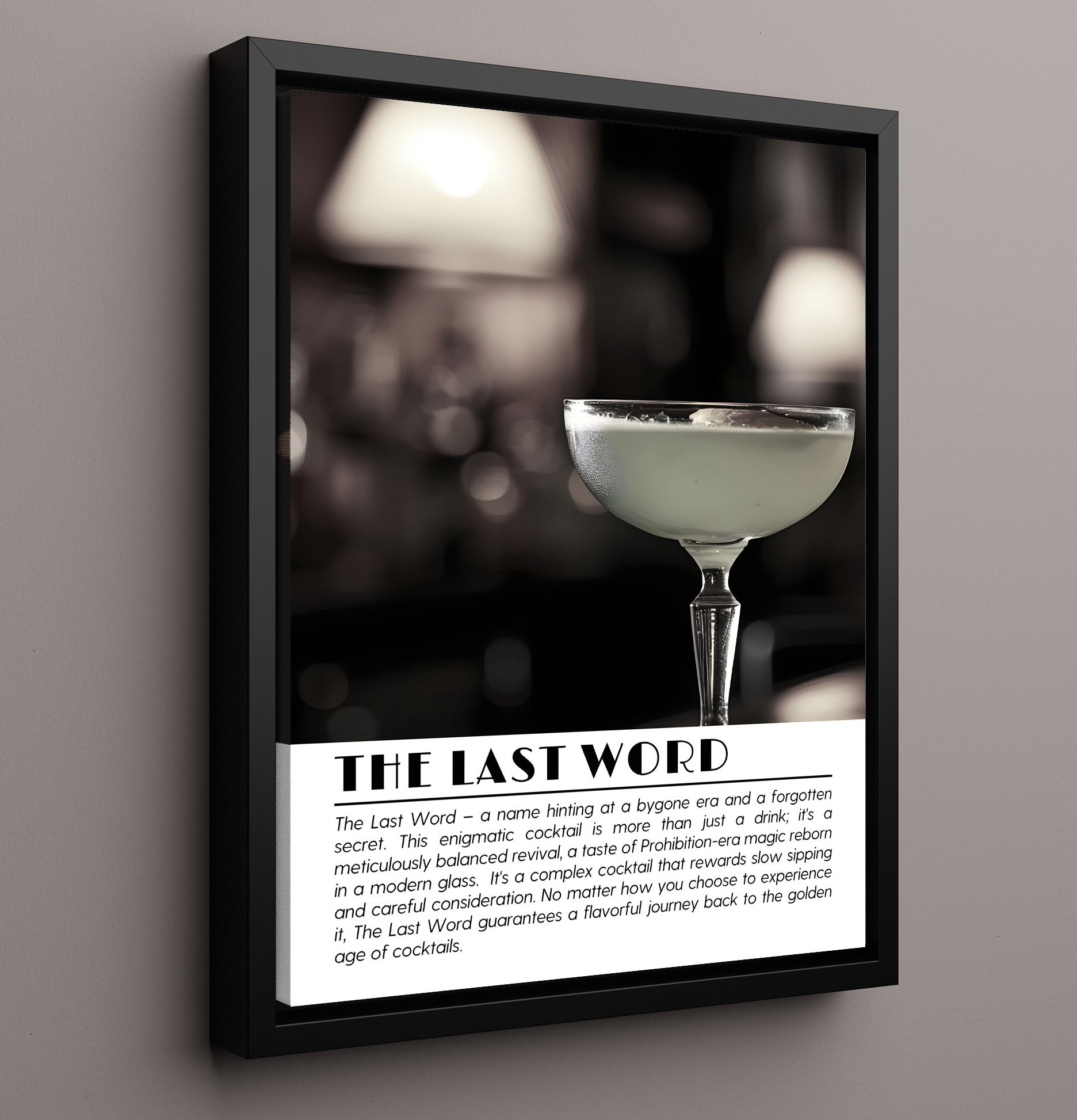 The Last Word Prohibition Revival Drinks Defined Poster - 16x20 Framed Canvas