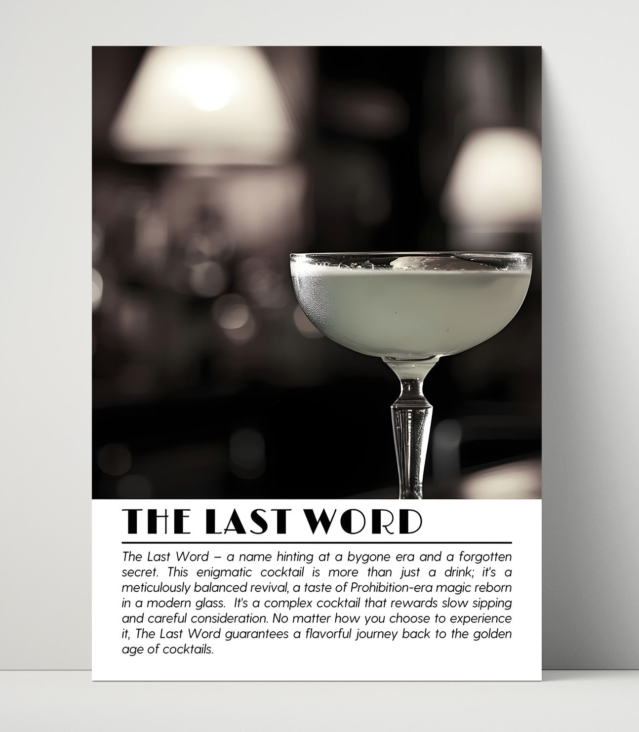 The Last Word Prohibition Revival Drinks Defined Poster - 16x20 Unframed Print