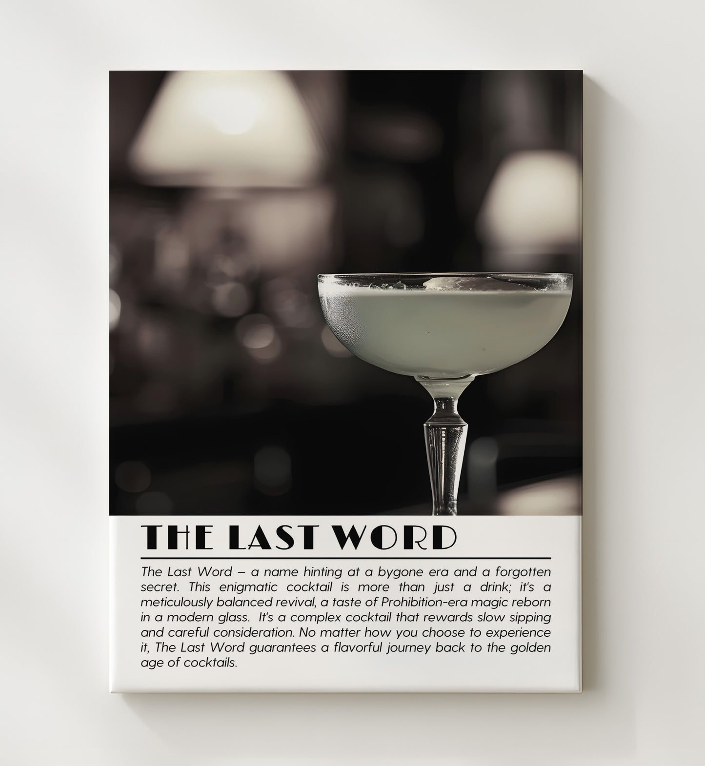 The Last Word Prohibition Revival Drinks Defined Poster - 20x24 Canvas