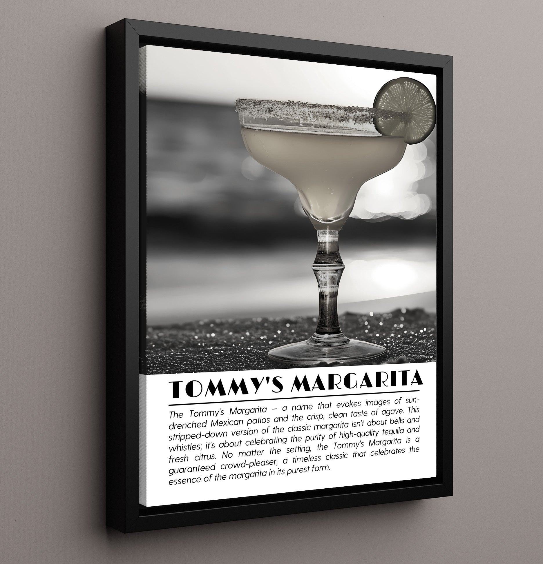 Tommys Margarita Agave Classic Drinks Defined Poster - 16x20 Framed Canvas