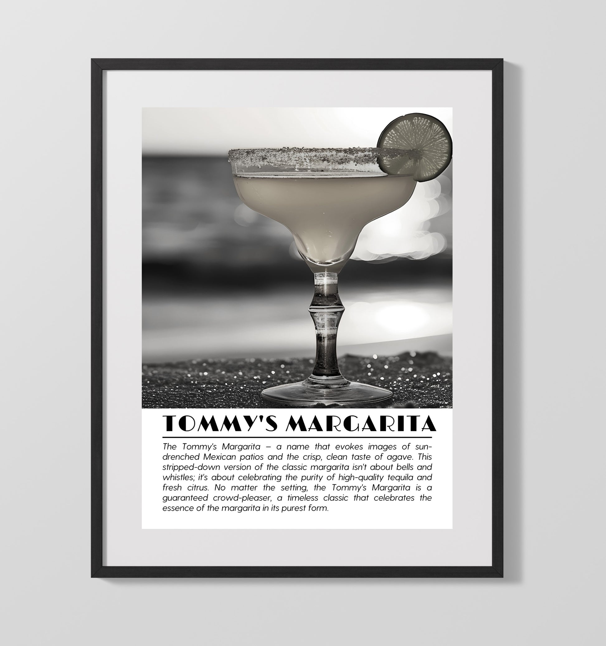 Tommys Margarita Agave Classic Drinks Defined Poster - 16x20 Gallery Frame