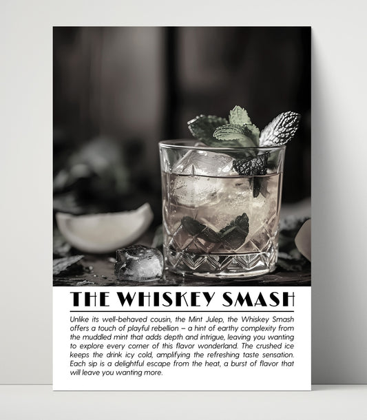 Whiskey Smash - Mint Refreshment - Cocktail Definition - 16x20 Unframed Print
