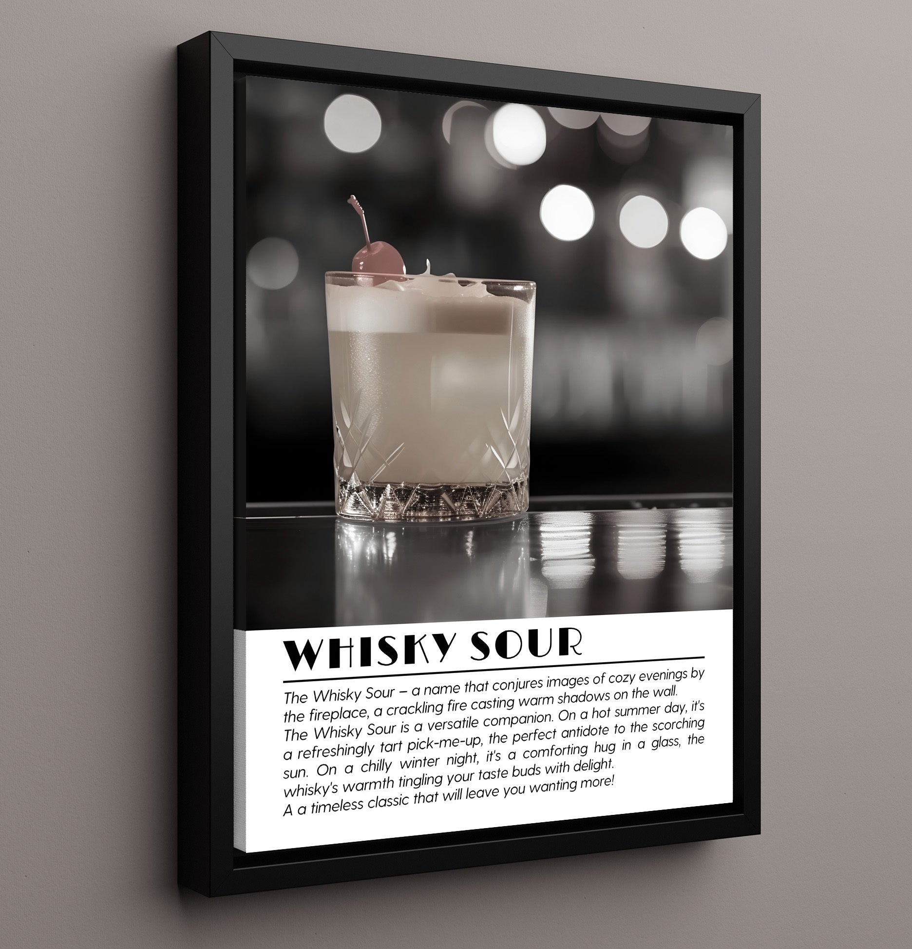 Whisky Sour Timeless Classic Drinks Defined Poster - 16x20 Framed Canvas