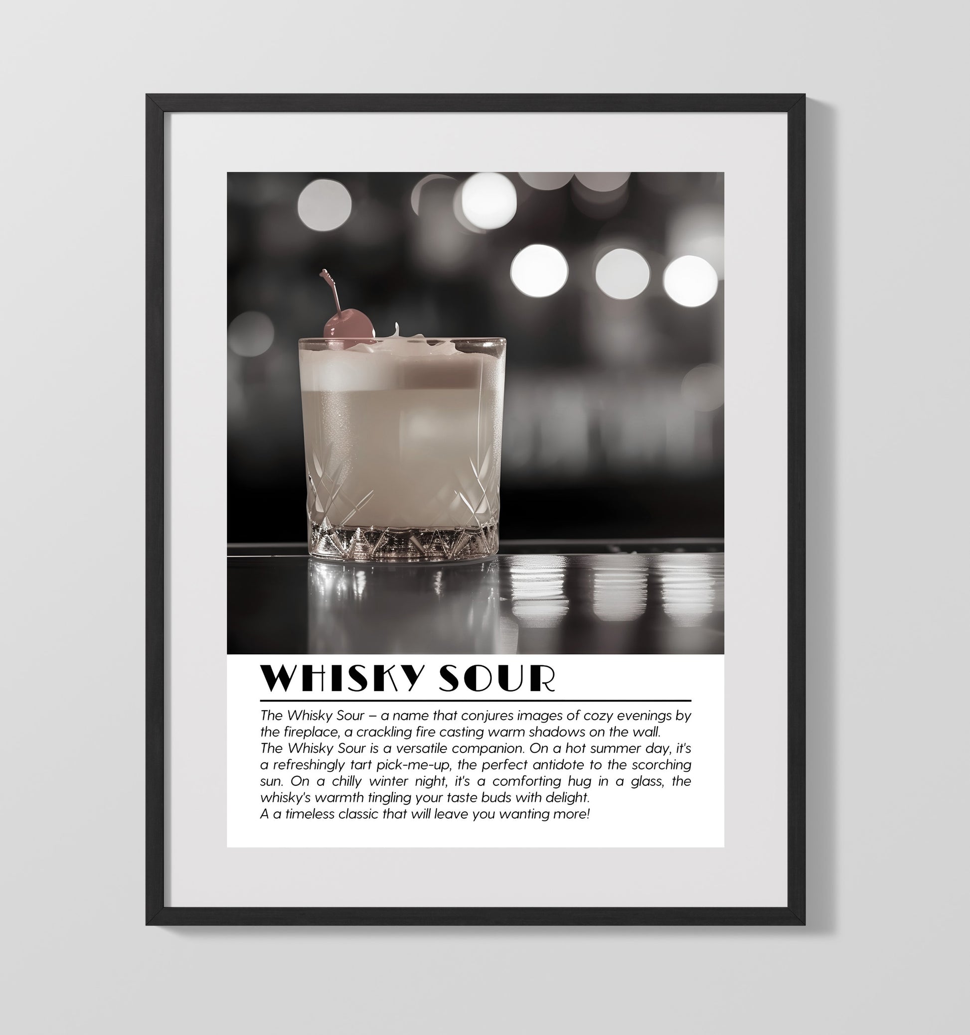 Whisky Sour Timeless Classic Drinks Defined Poster - 16x20 Gallery Frame