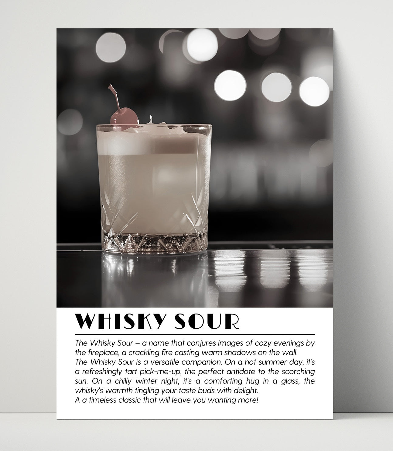 Whisky Sour Timeless Classic Drinks Defined Poster - 16x20 Unframed Print