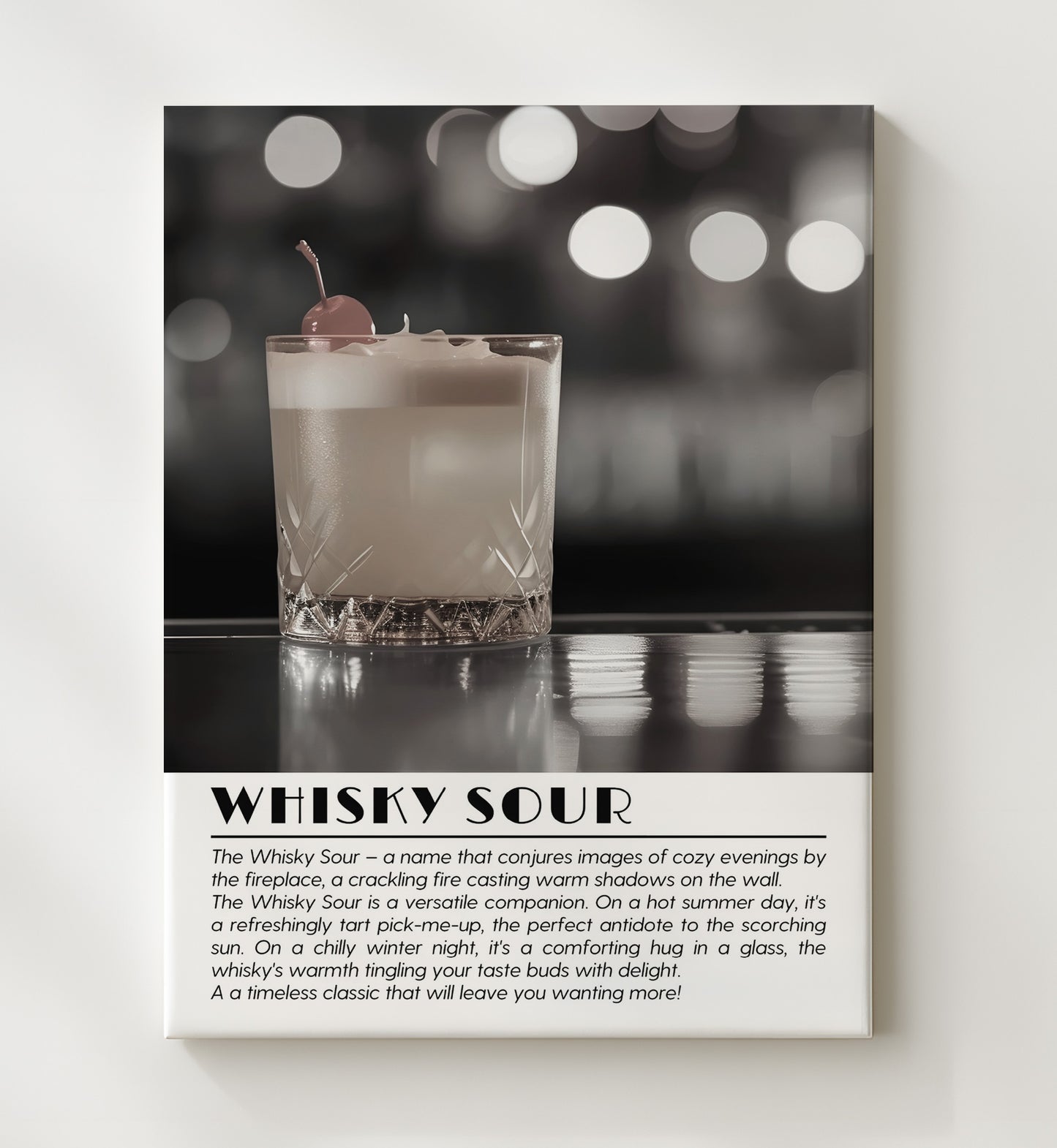 Whisky Sour Timeless Classic Drinks Defined Poster - 20x24 Canvas