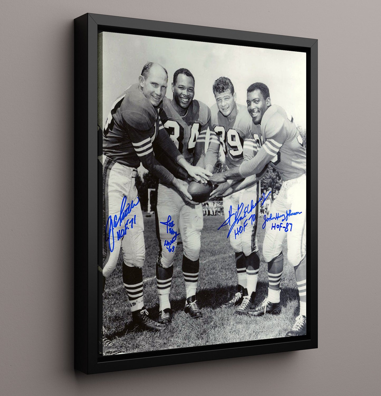 49ers Million Dollar Backfield - Legends United Vintage Football Wall Art - 16x20 Framed Canvas football decor