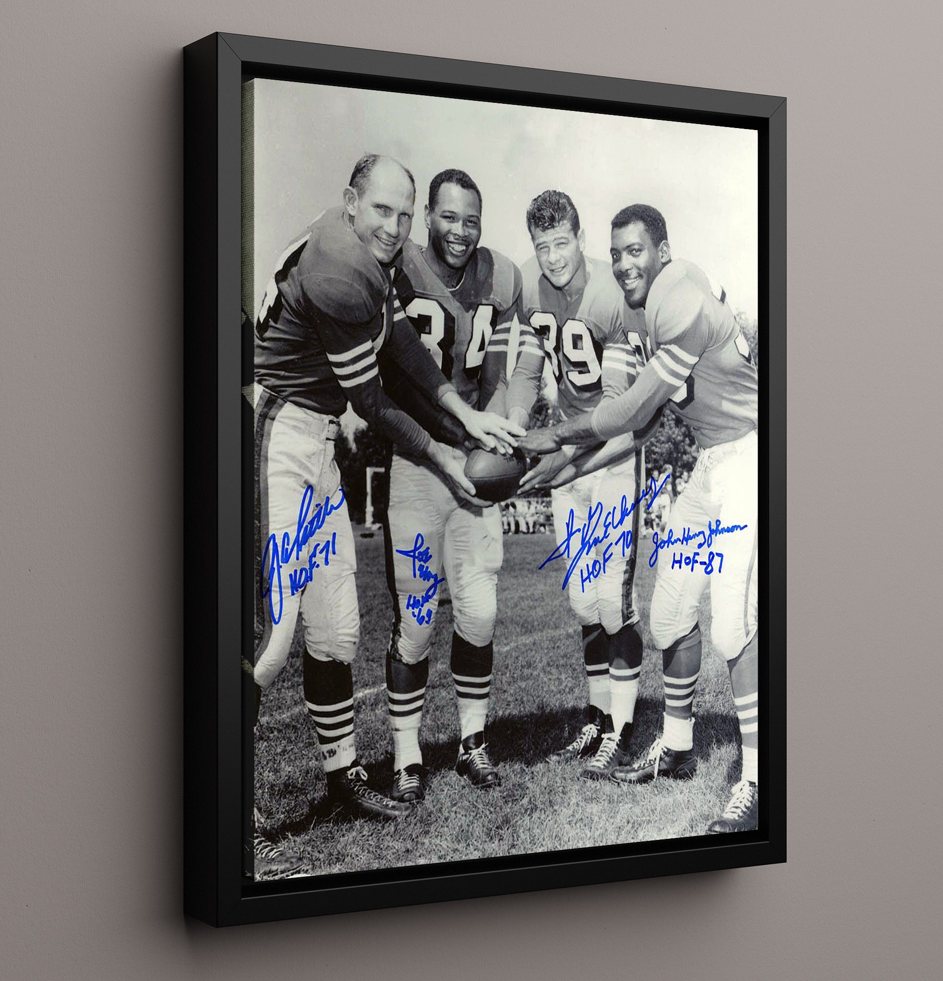 49ers Million Dollar Backfield - Legends United Vintage Football Wall Art - 16x20 Framed Canvas football decor