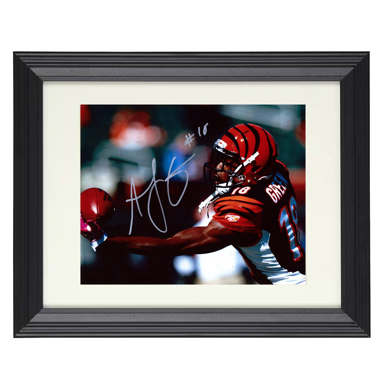 AJ Green – Cincinnati One Hand Catch – 8x10 black beveled framed football wall art