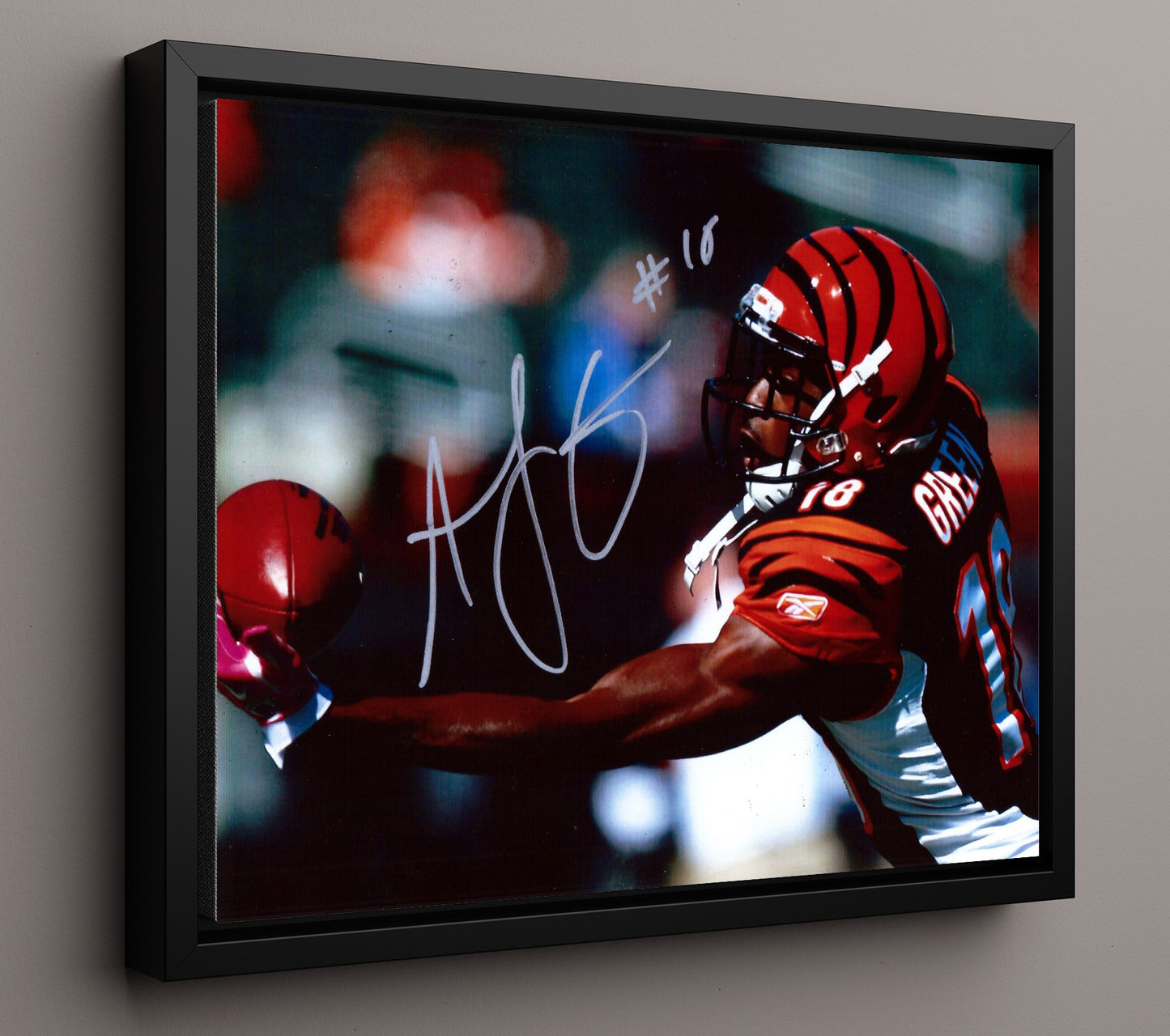 Aj Green - Cincinnati Football One Hand Catch Football Wall Art - football wall art print