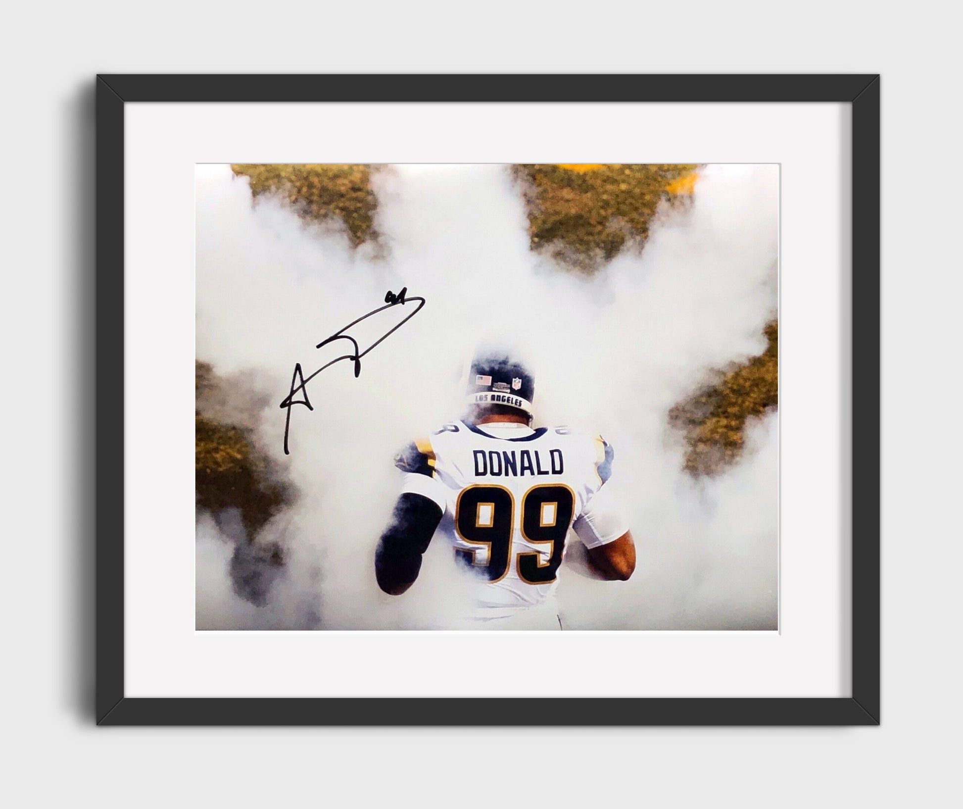 Aaron Donald - Los Angeles Football Entrance Through Smoke Football Wall Art - football wall art print