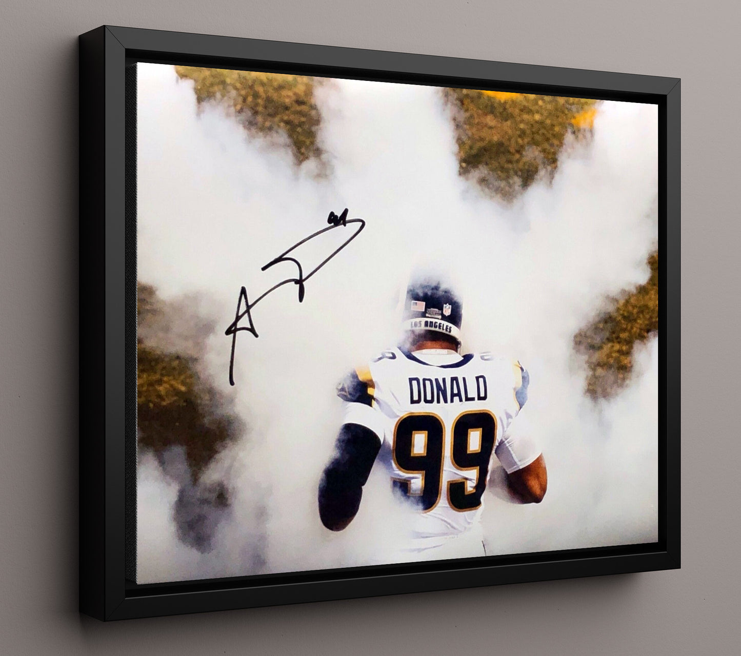 Aaron Donald - Los Angeles Football Entrance Through Smoke Football Wall Art - football wall art print