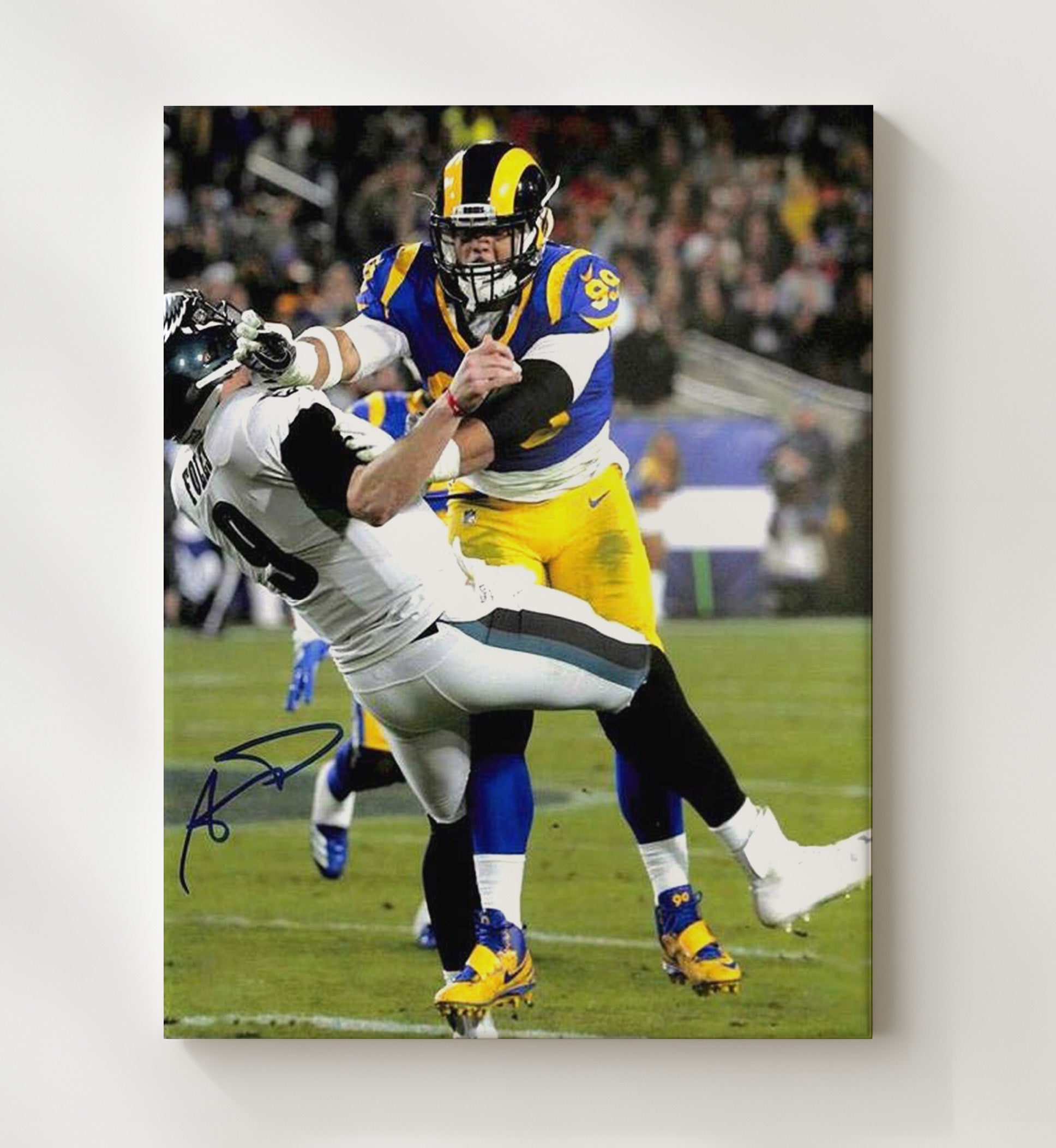 Aaron Donald Rams Sack - QB Nightmare Vintage Football Wall Art - 20x24 Canvas football decor