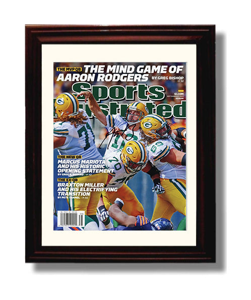Aaron Rodgers - Green Bay Football Mind Game of Aaron Rodgers Feature 2015 SI Cover Football Wall Art - football wall art print