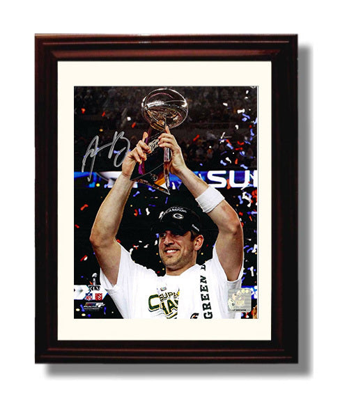 Aaron Rodgers - Lombardi Glory 8x10 Canvas vintage football wall art