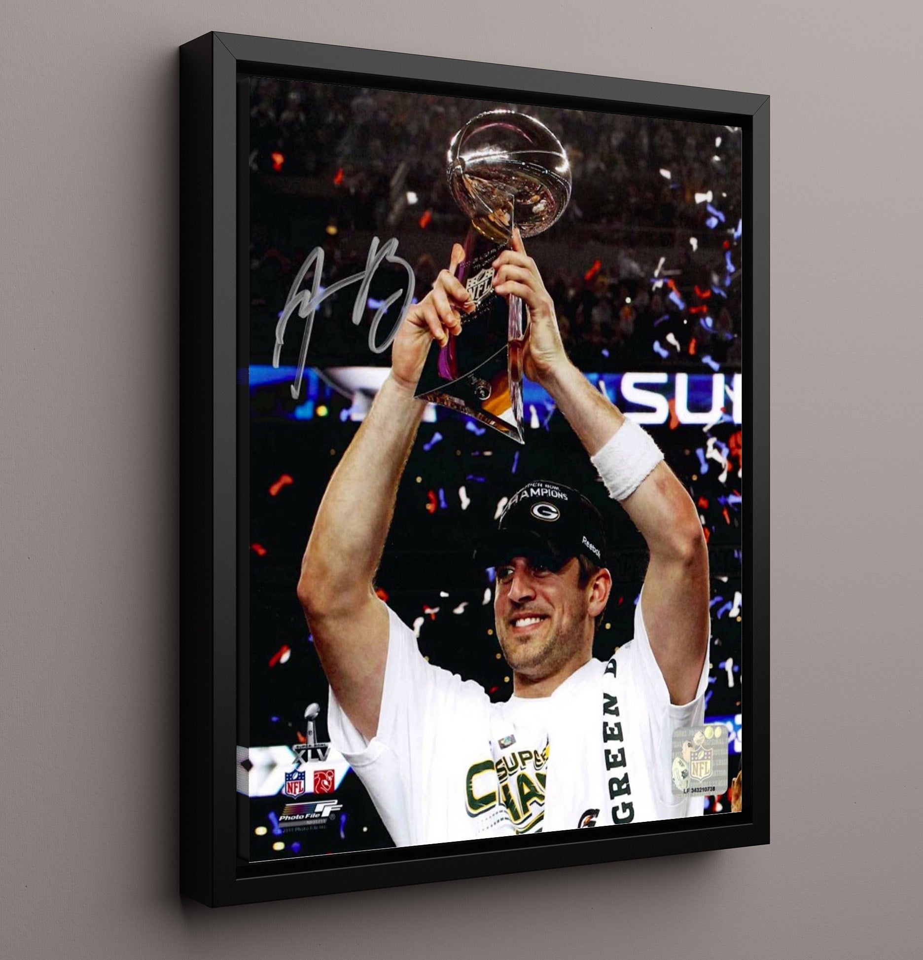 Aaron Rodgers - Lombardi Glory Football Wall Art - football wall art print