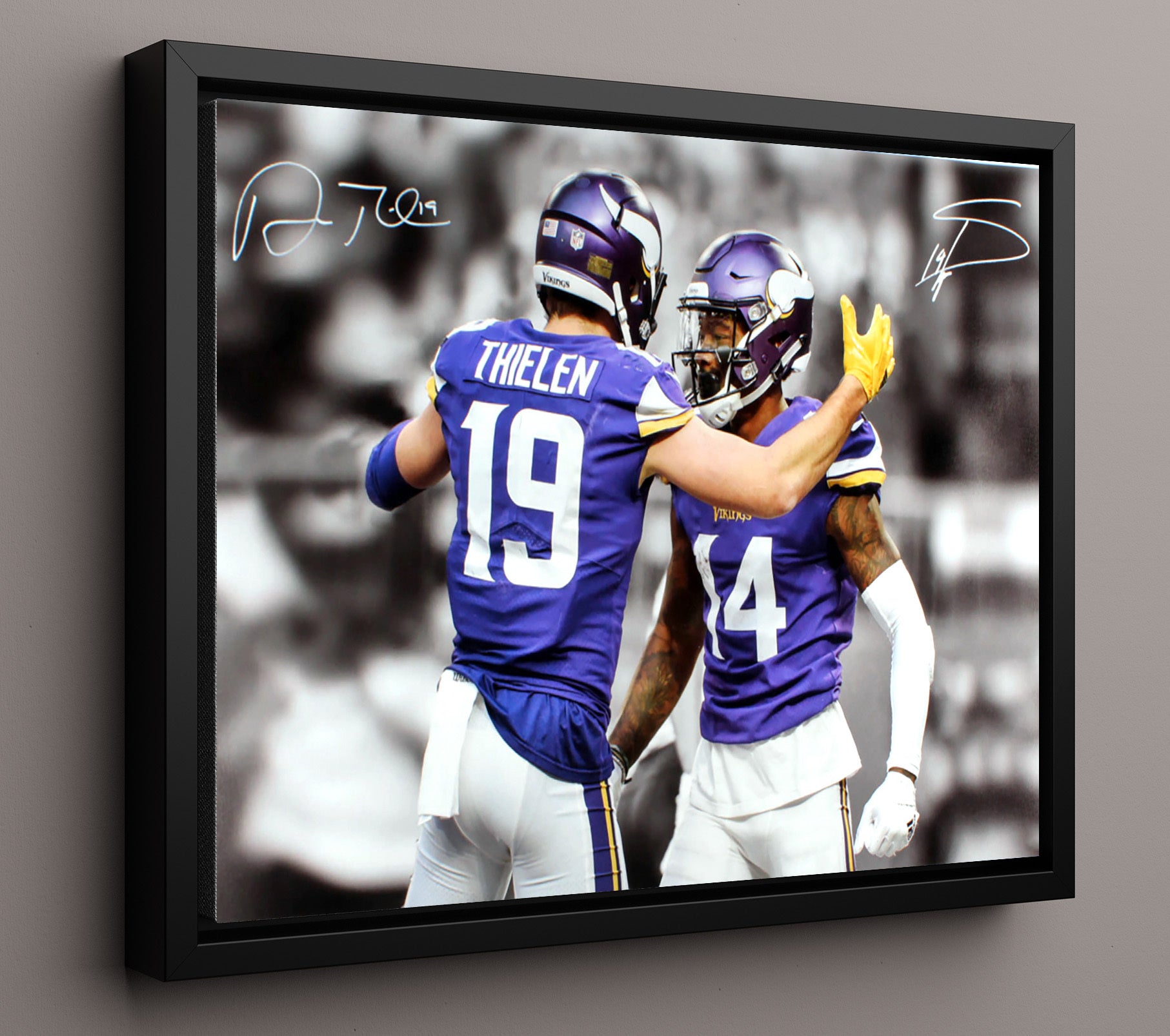 Adam Thielen and Stefon Diggs - Minnesota Football Touchdown Celebration Duo Football Wall Art - football wall art print
