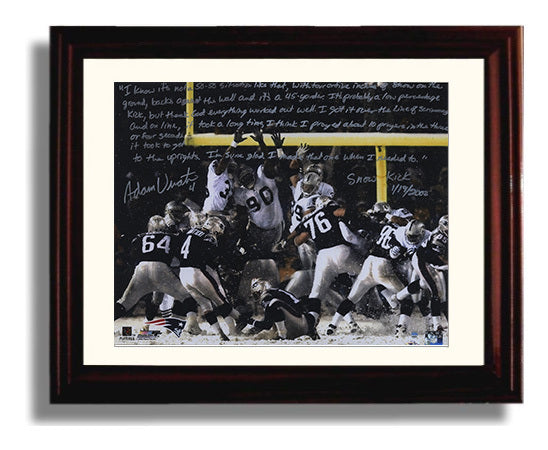 Adam Vinatieri - New England Football Snow Kick Game 2002 Spotlight Football Wall Art - football wall art print