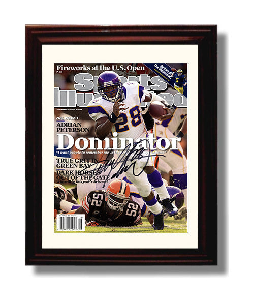 Adrian Peterson - Minnesota Football Dominator Season Feature 2009 SI Cover 8x10 Canvas vintage football wall art
