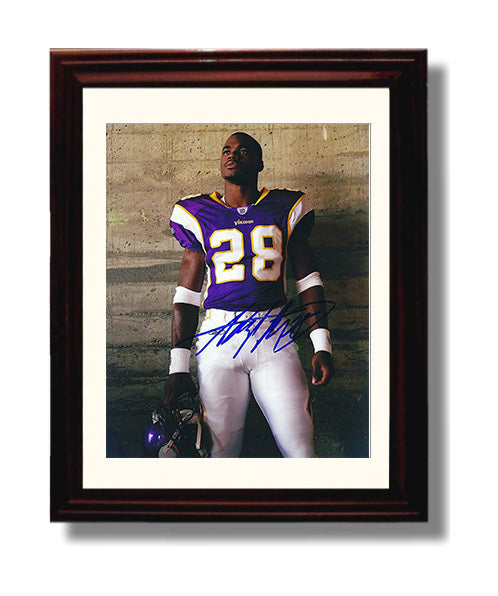 Adrian Peterson - Minnesota football Studio Portrait Spotlight Vintage Football Wall Art - 8x10 Beveled Frame football decor
