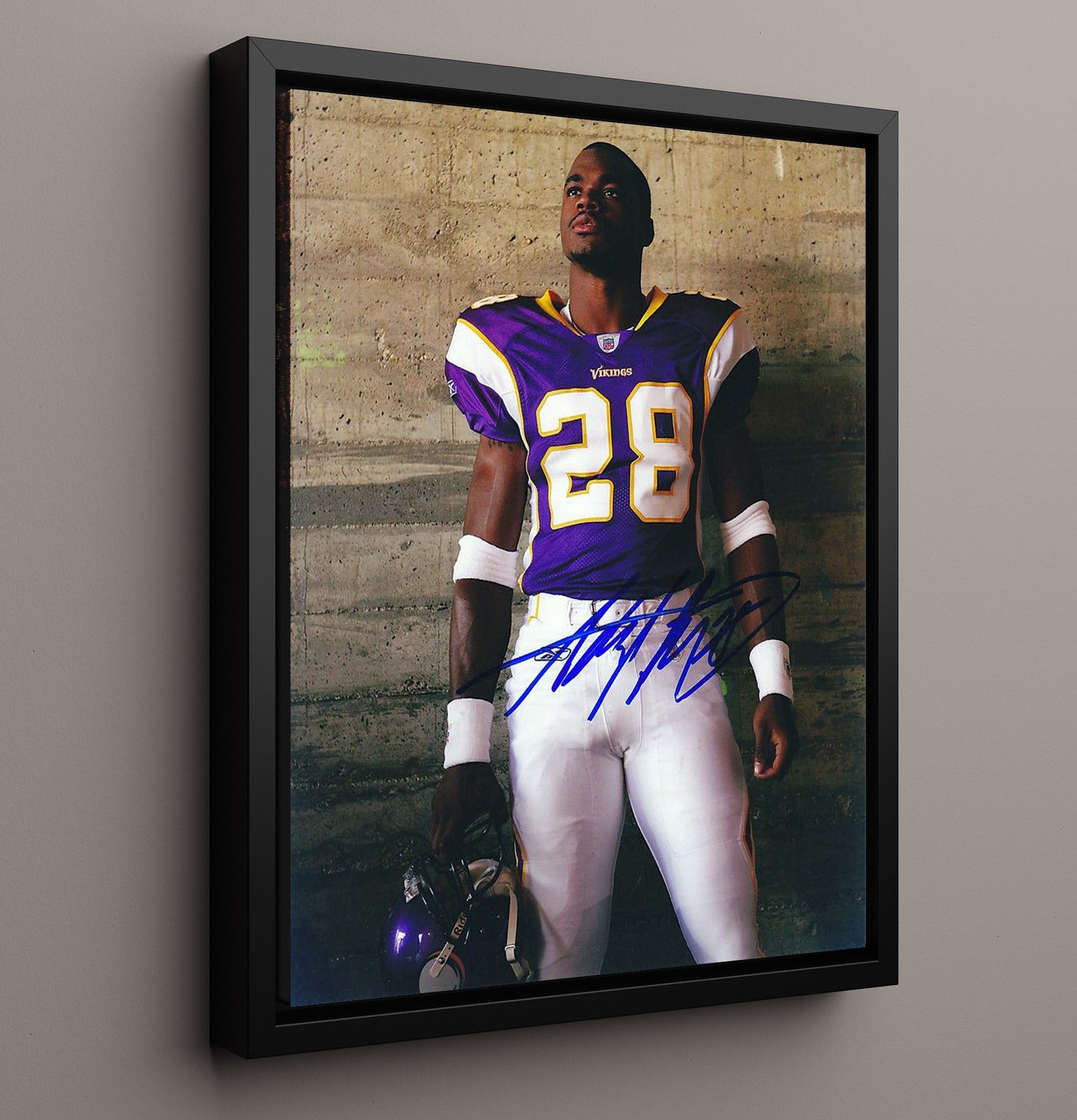 Adrian Peterson - Minnesota Football Studio Portrait Spotlight Football Wall Art - football wall art print