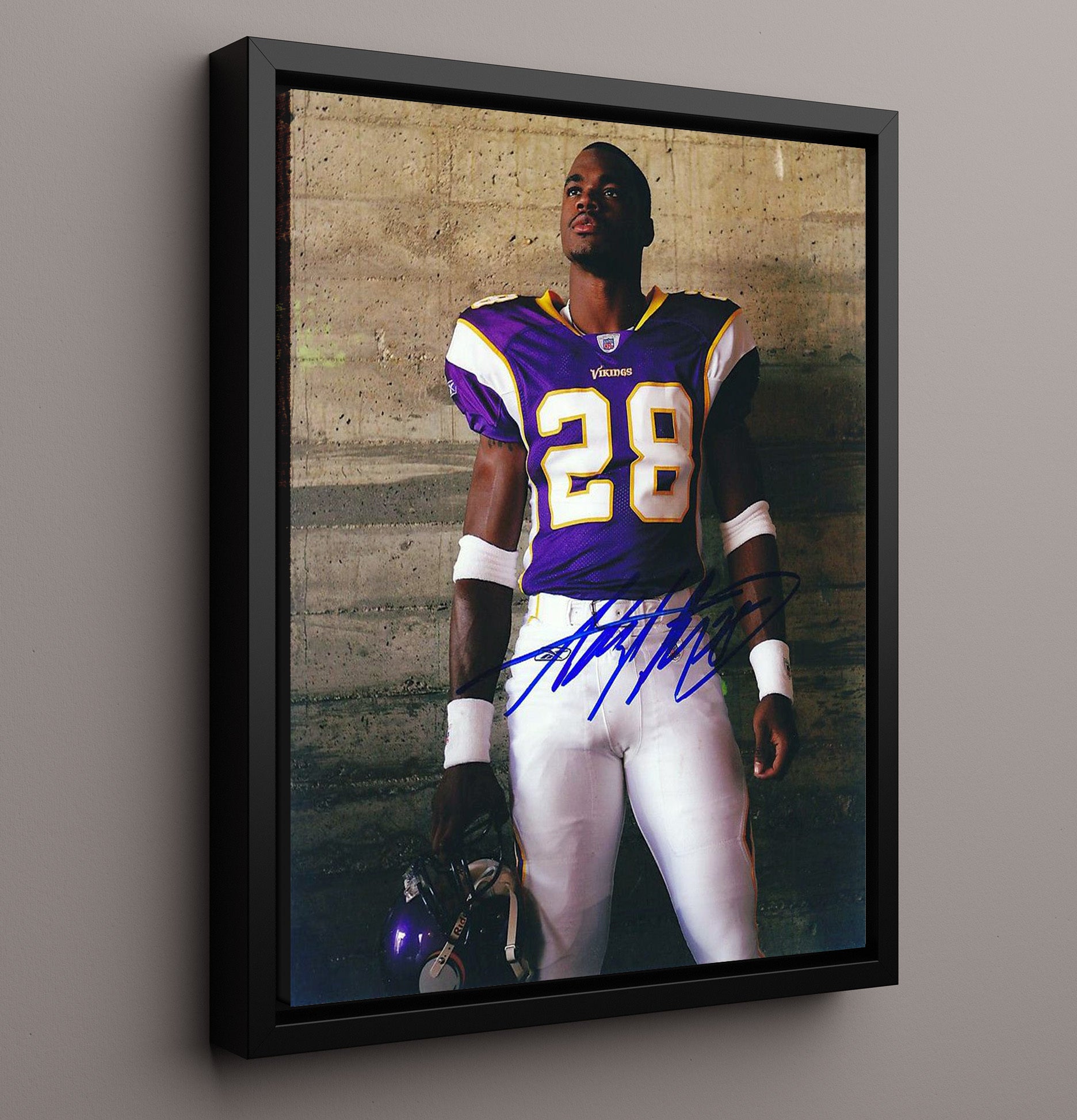 Adrian Peterson - Minnesota Football Studio Portrait Spotlight Football Wall Art - football wall art print