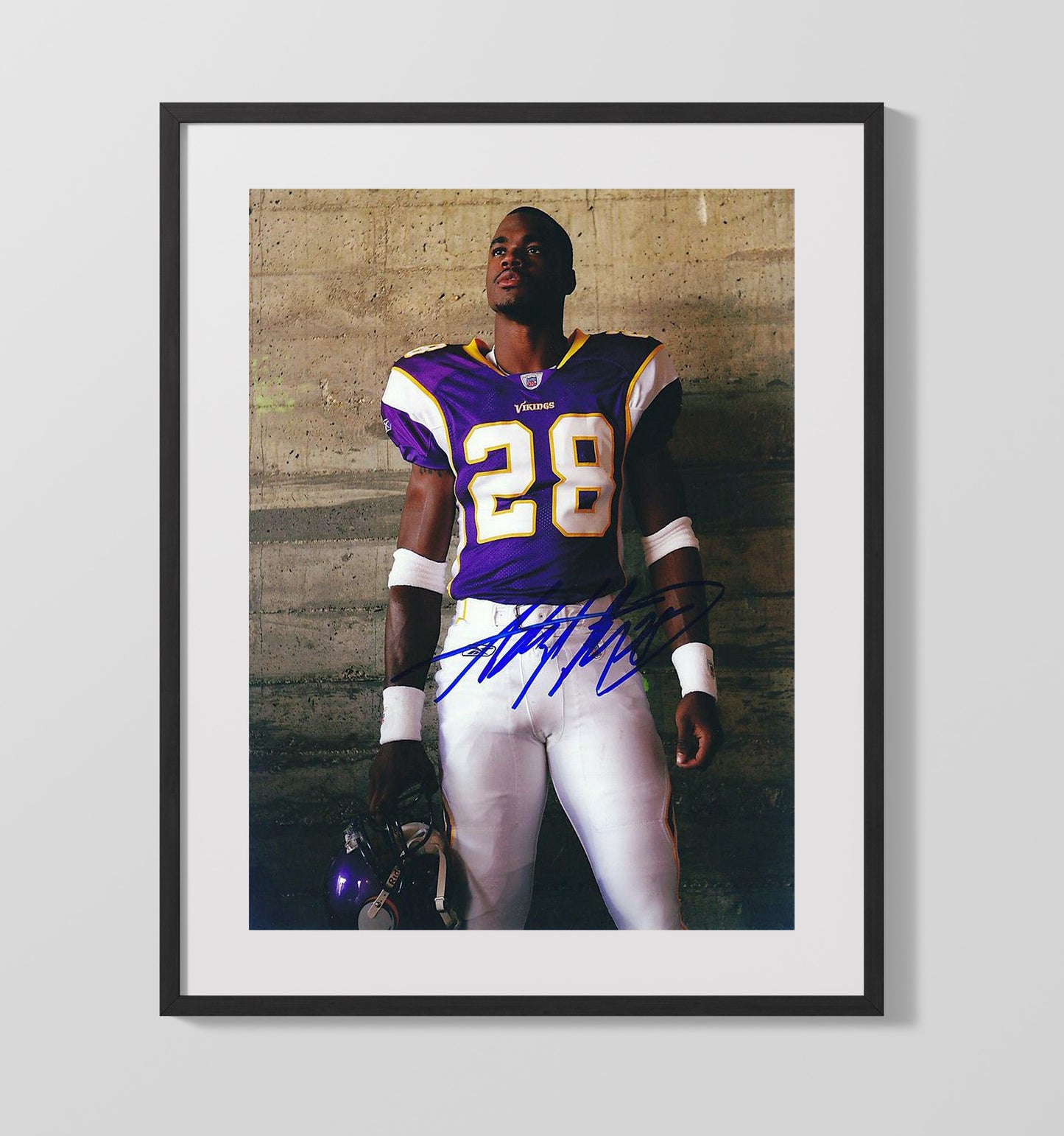 Adrian Peterson - Minnesota Football Studio Portrait Spotlight Football Wall Art - football wall art print