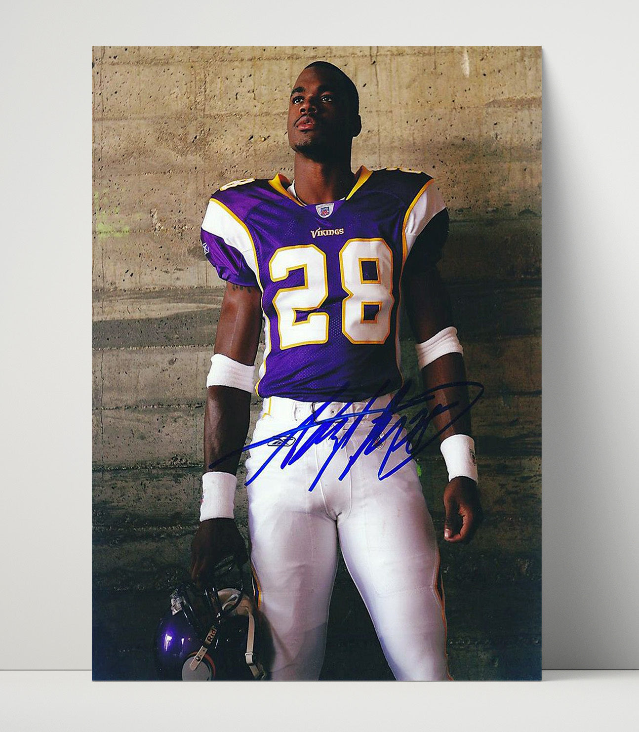 Adrian Peterson - Minnesota Football Studio Portrait Spotlight Football Wall Art - football wall art print