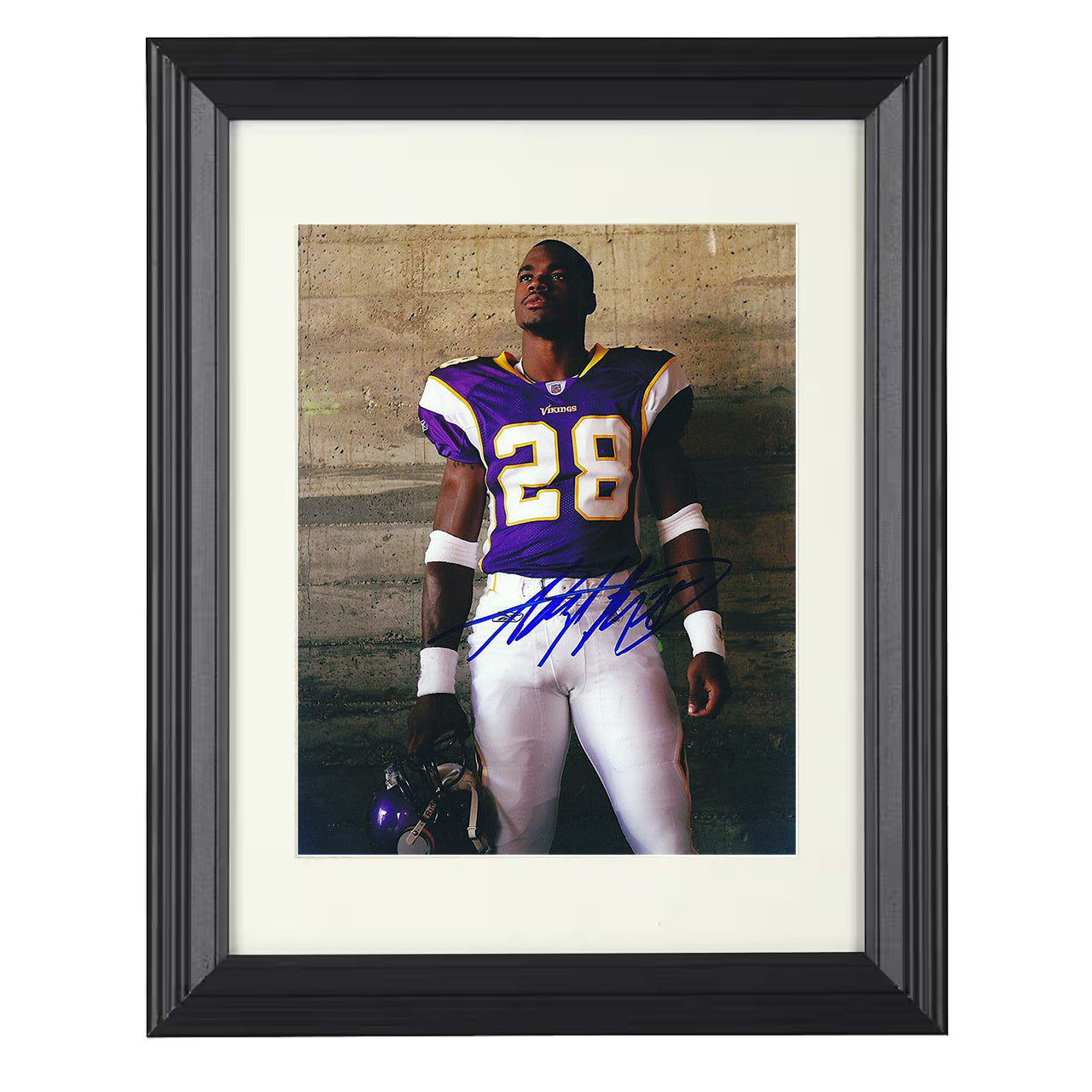 Adrian Peterson – Minnesota Promo Image Spotlight – 8x10 black beveled framed football wall art