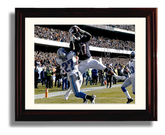 Alshon Jeffery - Chicago Football Receiver Leap Catch Alt Angle Vintage Football Wall Art - 8x10 Beveled Frame football decor