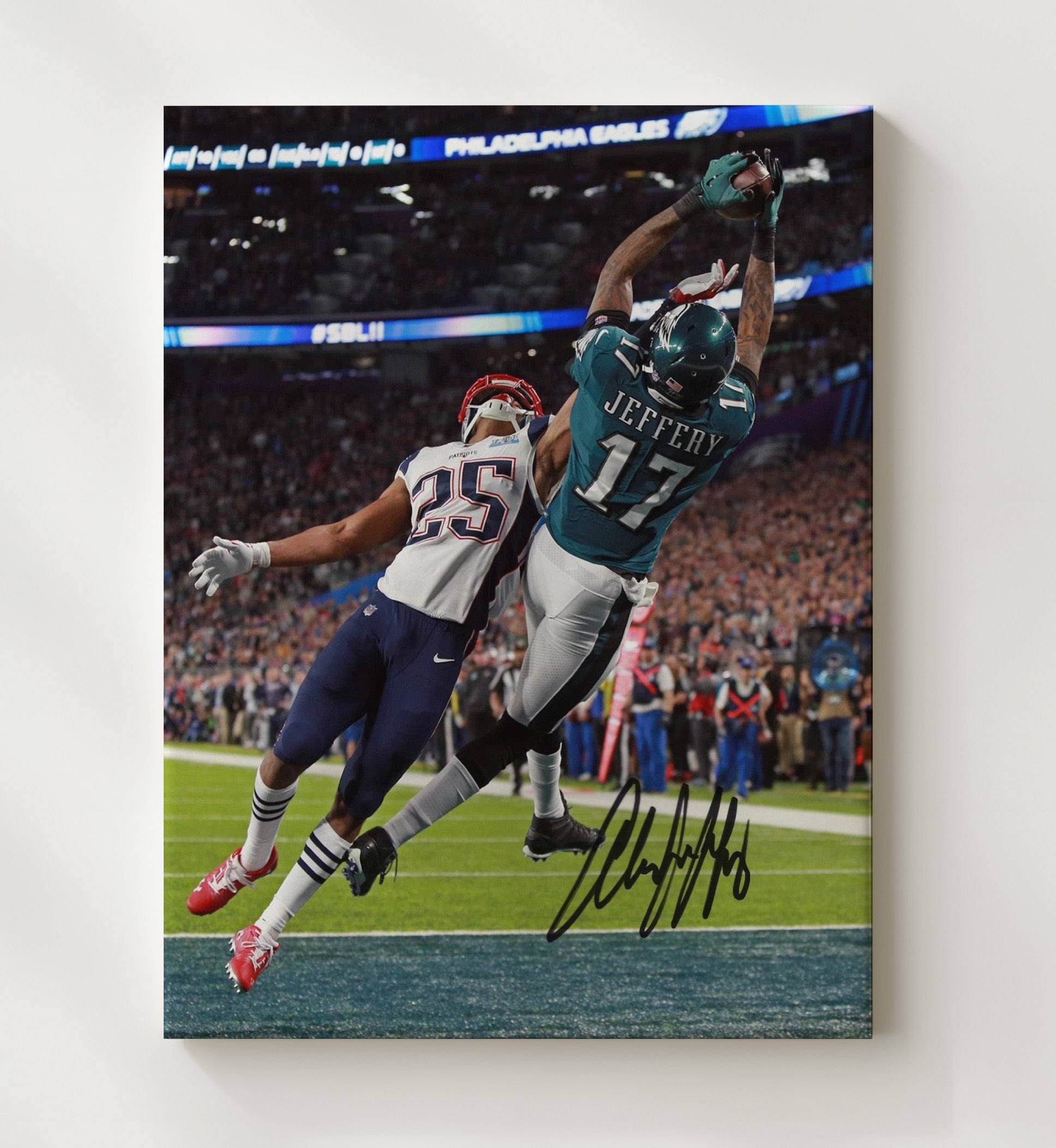 Alshon Jeffery - Philadelphia football Super Bowl Touchdown Catch Vintage Football Wall Art - 20x24 Canvas football decor