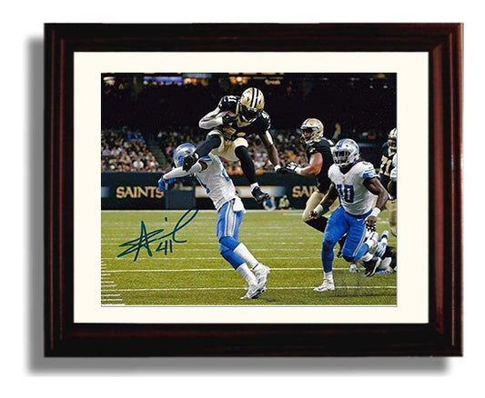 Alvin Kamara - New Orleans Football Leap Over Defender 8x10 Canvas vintage football wall art