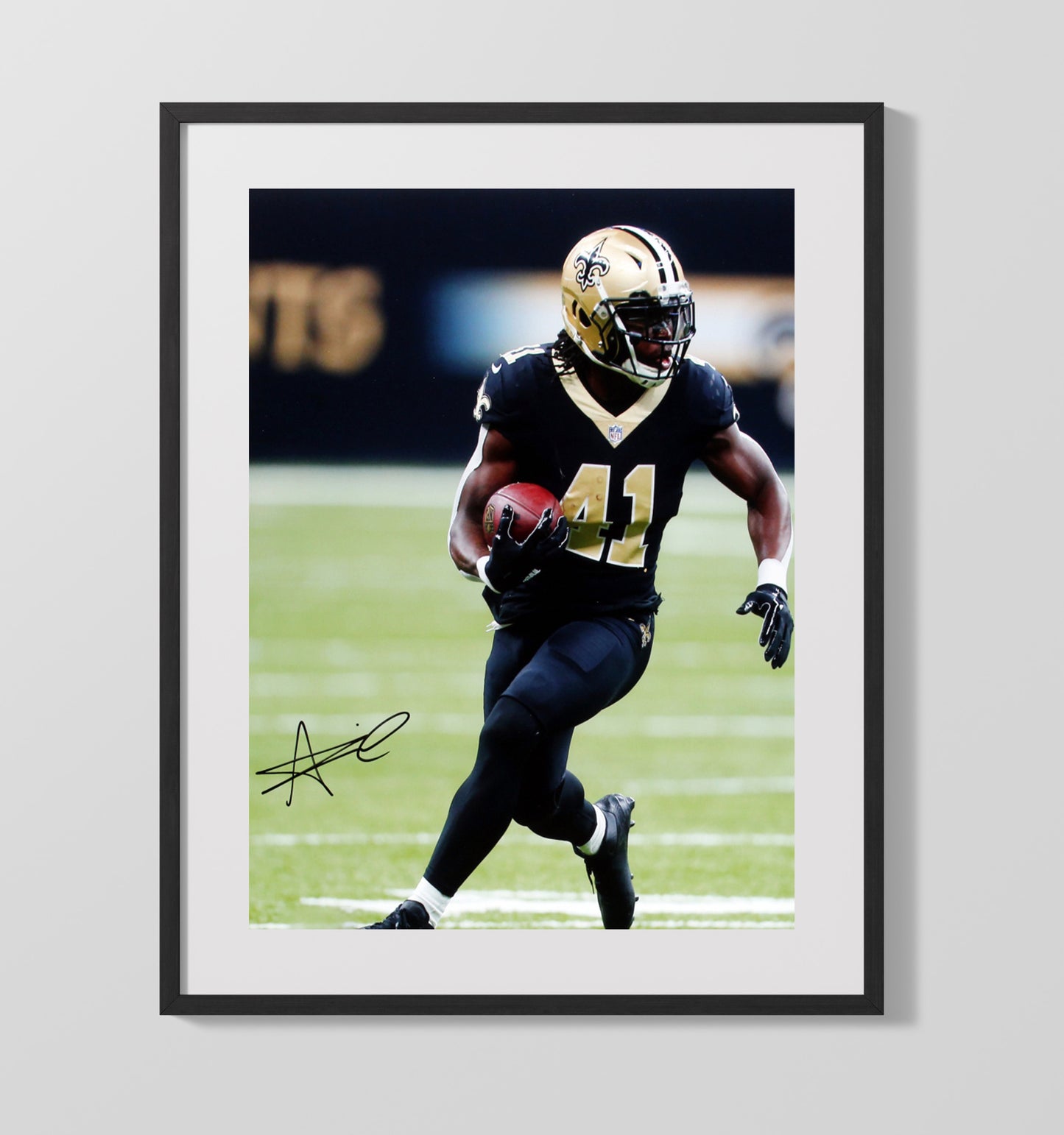 Alvin Kamara - New Orleans Football Running Back Open Field Run Football Wall Art - football wall art print