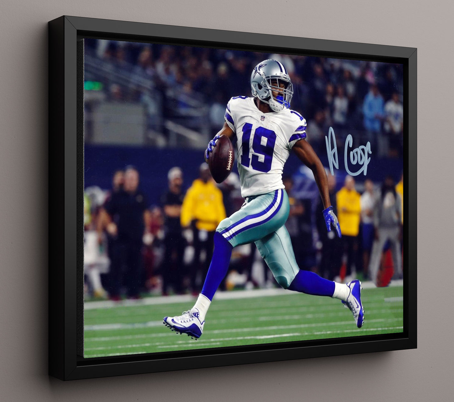Amari Cooper - Dallas Football Receiver Running Look Back Football Wall Art - football wall art print