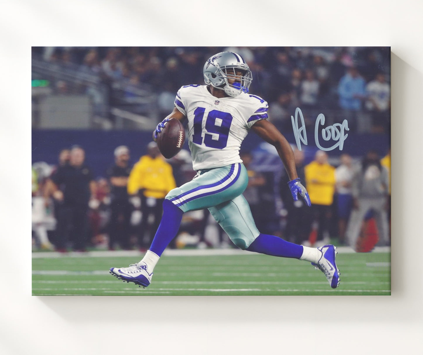 Amari Cooper - Dallas Football Receiver Running Look Back Football Wall Art - football wall art print